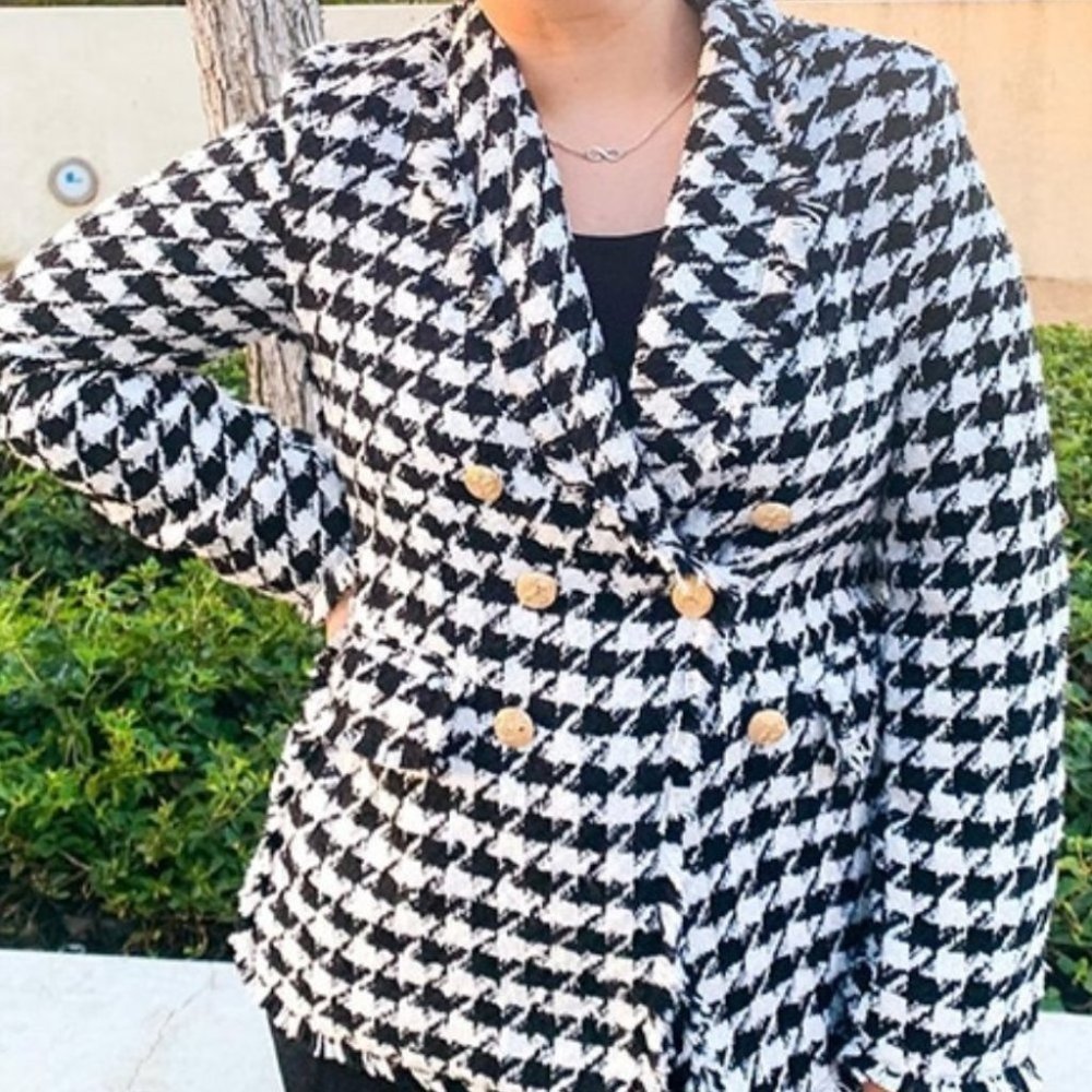 THE CLASSIC Houndstooth Blazer Jacket - Picture 7 of 16